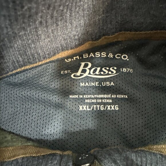GH Bass & Co Sweater Mens XL Green 1/4 Zip Shirt Fleece Lined Textured NWT - Picture 4 of 13